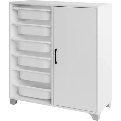 Kondela Regál / skříňka s úložnými boxy Velto bílá