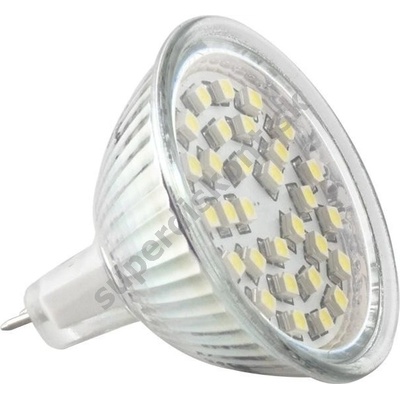 LED žiarovka GU5, 3 30 LED SMD 3528 230V STUDENÁ BIELA
