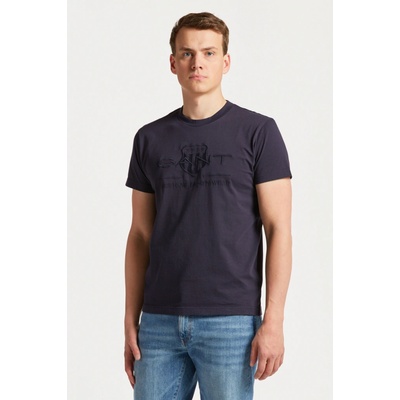Gant tričko Reg Tonal shield SS modré