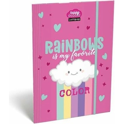 LIZZYSULI Doska s gumičkou A4 Lollipop Rainbow