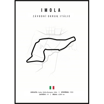 Jen tak z lásky Plakát Závodní okruhy Rozměr plakátu: 40 x 50 cm, Závodní okruh: Imola, Barevná varianta: Bílá