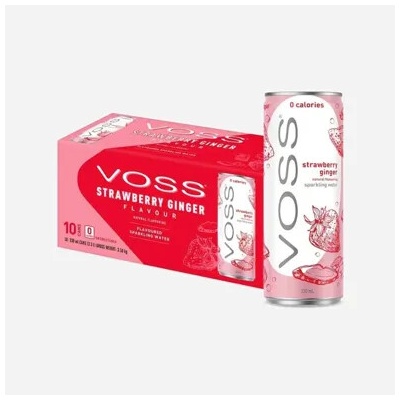 Voss Ochutená perlivá voda jahoda a zázvor 330 ml
