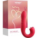 Honey Play Box Box Joi Thrust 2 - вибратор с тласкащо движение и езиче, управляван чрез приложение (червен)