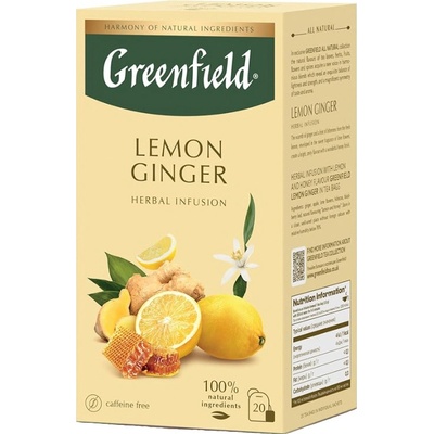 Greenfield Čaj Lemon Ginger 20 x 1,5 g