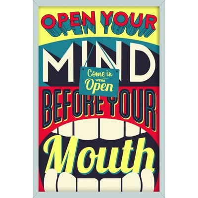 Ceduľa Motivačné tabuľky - Open Your Mind