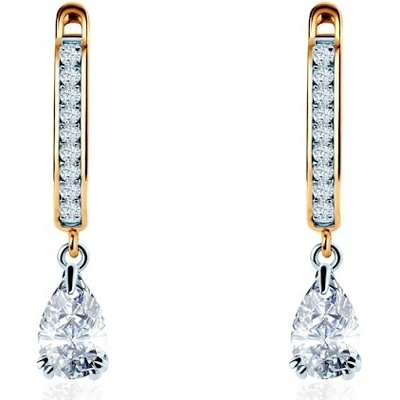 SAVICKI Náušnice dvojfarebné zlato, laboratórne diamanty SAVE96122 YW LGD-100