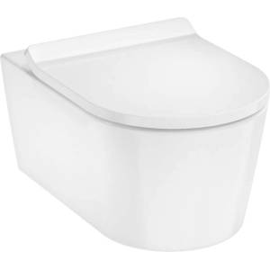 Hansgrohe EluPura S - Висяща тоалетна с седалка SoftClose, без ръб, AquaHelix Flush, EcoSmart, бяла 60344450 (60344450)