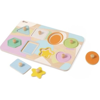 Teddies Пъзел/Вложка дъски геометрични форми дърво