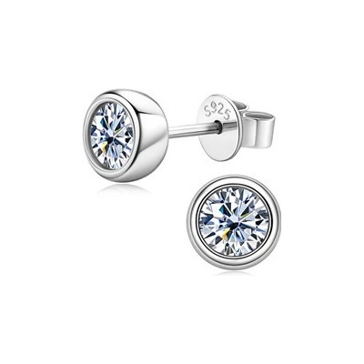 Nubis stříbrné náušnice s moissanity MN122