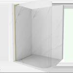 Mexen Kioto-R L заоблена преграда за душ Walk-in 110 x 200 см, прозрачна, златиста матова - 800-110-103-55-06 (800-110-103-55-06)