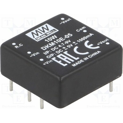 MEAN WELL DKM10E-05 Měnič: DC/DC; 10W; Uvst: 4,7÷8VDC; Uvýst: 5VDC; Uvýst2: -5VDC; DIP