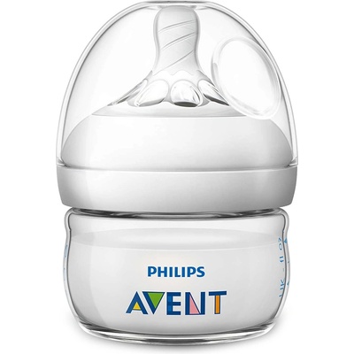 Philips Бебешко шише Philips Avent - Natural, PP, бавен поток/1 капка, 0м+, 60 ml (SCF039/17)