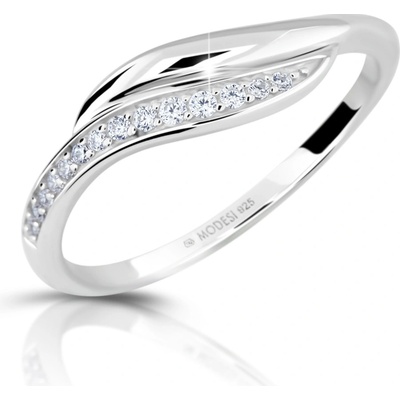 Modesi Elegantní stříbrný prsten se zirkony M00210