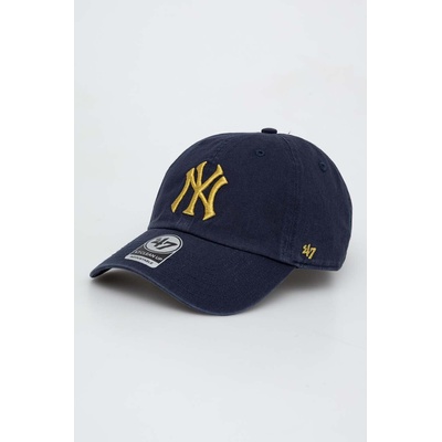 47 brand Памучна шапка с козирка 47 brand MLB New York Yankees в тъмносиньо с апликация (B.MTCLU17GWS.NYB)