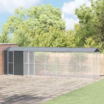 vidaXL Клетка за птици Антрацит 860 x 208 x 247 см Поцинкована стомана (3325155)