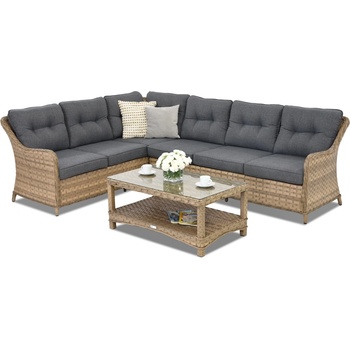 Garden Point Ъглов градински диван с масичка Toledo Corner Garden Point cappuccino (GAP323-COR)