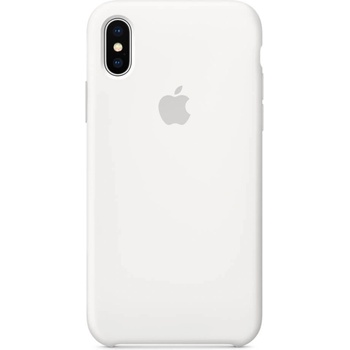 Apple Silicone Case - оригинален силиконов кейс за iPhone X (бял)