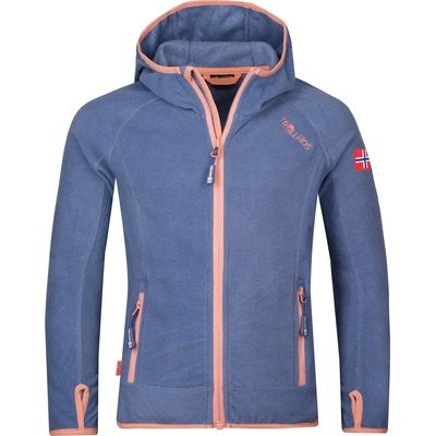TROLLKIDS Детско поларено яке Trollkids Girls Sandefjord Jacket Fleece jacket - Lotus Blue / Dahlia - размер 122 (EU) (703-2389-0621)