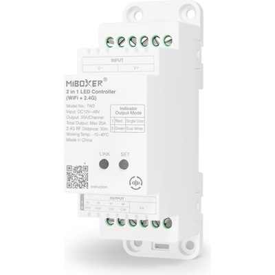 WIFI řídící jednotka na DIN lištu 2v1 Mi-Light TW2 pro LED pásky 2,4GHz+WIFI TUYA