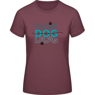 E190 Tričko Diazjn DOG DOG DOG mama Purpurovočervená