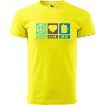 Dobrý Triko pánské tričko Peace Love beer Citrónová – Hledejceny.cz