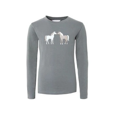 Horze Dětské triko s dlouhým rukávem Leighton šedé šedé – Zboží Mobilmania