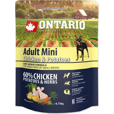 Ontario Adult Mini chicken and potatoes 0,75 kg
