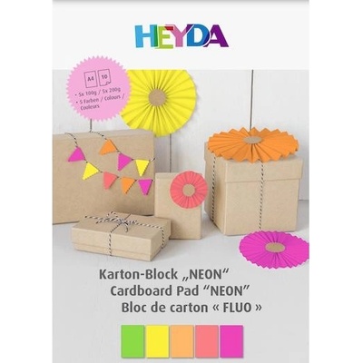 HEYDA Blok barevných papírů 10 listů A4 neon