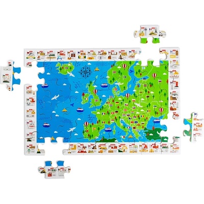 Bigjigs Toys drevené podlahové mapa Európy 48 dielov
