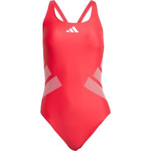 Adidas Дамски бански костюм adidas Women's 3 Bar Logo C-Back Suit Swimsuit - Pure Ruby / White - размер 34 (EU) (150-6696-0311)