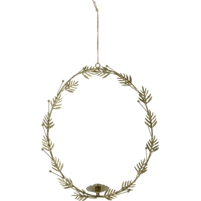 Chic Antique Nástěnný svícen Wreath Antique Brass, měděná barva, kov