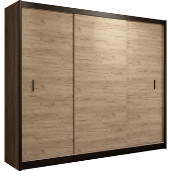 EMS Гардероб с плъзгащи врати SAPHIRA 250x215 см, дъб крафт (MT0012)