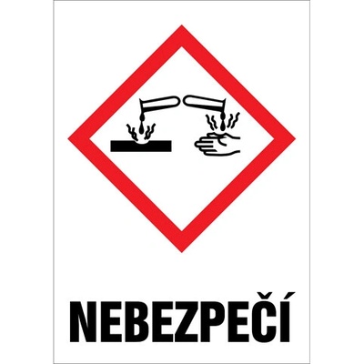 Značka GHS05 Nebezpečí, samolepicí fólie, 148 × 210 mm BZ FD616