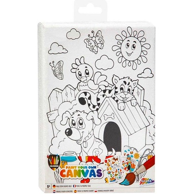 GRAFIX Malování podle čísel pro děti Domácí zvířátka + samolepky