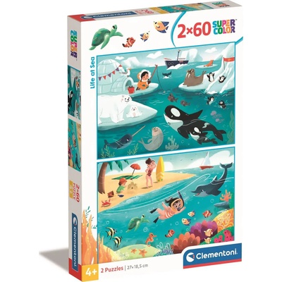 Clementoni - Puzzle 2x60 Life at Sea - 40 - 99 piese
