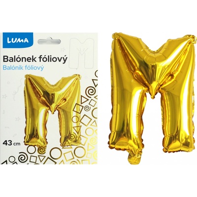 Balónek foliový "M" ZLATÝ