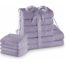 Restilo Amari ručníky a osušky v sadě fialová 4 x malý ručník 30 x 50 cm 2 x osuška 70 x 140 cm 4 x střední ručník 50 x 100 cm