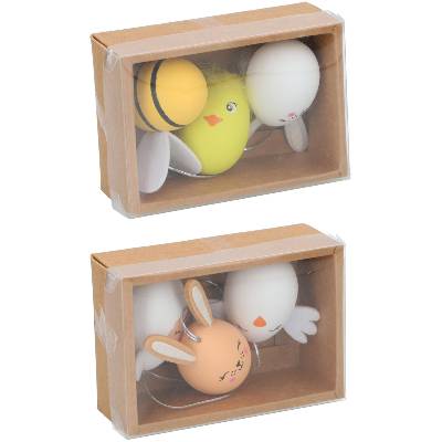 Великденска декорация Arti Casa - Комплект висящи яйца, 3 броя, 4 cm, асортимент (871125249829)