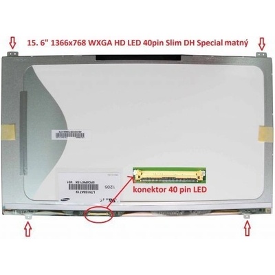 LCD displej display Samsung NP300V5A Serie 15.6" WXGA HD 1366x768 LED lesklý povrch – Hledejceny.cz