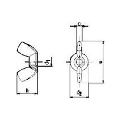 matice M6 A2 NEREZ křídlová AT DIN 315 – Zboží Mobilmania