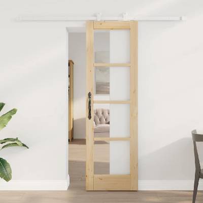 vidaXL Преплъзваща се врата ORKDAL Естествен 61 x 198, 5 см (3332069)