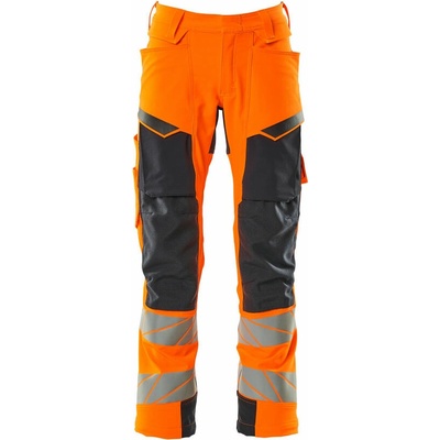 Mascot ACCELERATE SAFE 19079-511-14010 reflexné bezpečnostné nohavice HI-VIS reflexná oranžová / tmavomodrá, skrátená veľkosť