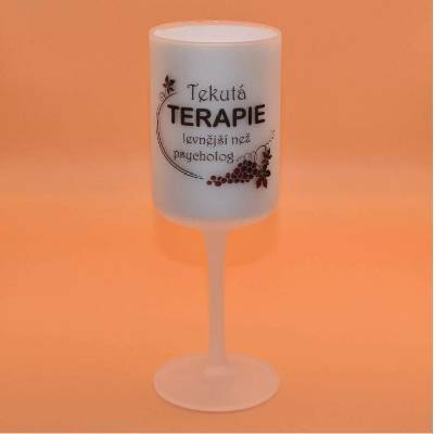 Nekupto Vtipná sklenice na víno s potiskem Tekutá terapie 440 ml
