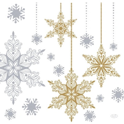 Duni Snowstars Dunisoft servítky 12ks 40x40cm