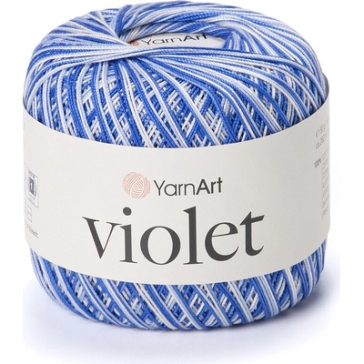 Yarn Art příze Violet 5355 modrá a bílá