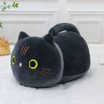 LEAN Toys Plush Mascot Cuddly Toy Cat With Long Tail Black 40cm