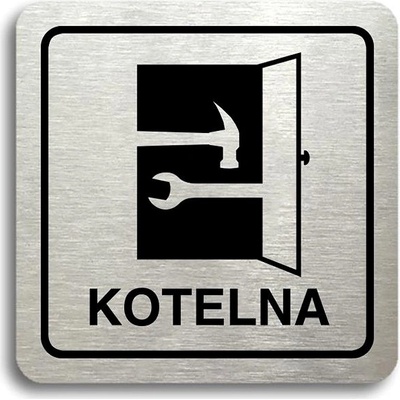 Accept Piktogram „kotolňa“ (80 × 80 mm) (strieborná tabuľka – čierna tlač)