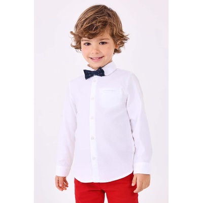 Mayoral Детска памучна риза Mayoral в бяло (4108.5A.Mini.9BYX)