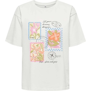 ONLY Тениска onlmaya flower s/s tee box jrs