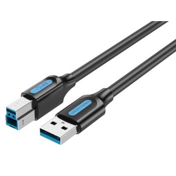 Vention USB-A 3.0/M - USB-B/M, (PVC, черен), 1 м, кабел